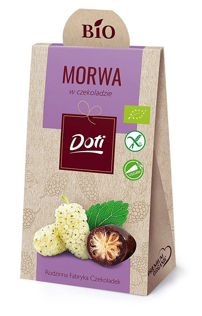 Morwa biała w czekoladzie deserowej bezglutenowa bio 50 g doti