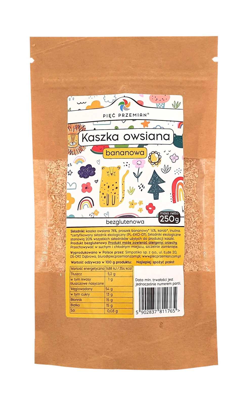 Kaszka owsiana bezglutenowa 250 g Pięć Przemian Najniższa cena