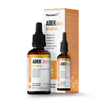 Witamina ADEK junior dla dzieci w kroplach (300 mcg + 10 mcg + 4 mg + 20 mcg) bezglutenowy suplement diety 30 ml - Pharmovit