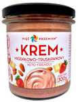 Krem migdałowo-czekoladowo-truskawkowy bez dodatku cukrów bezglutenowy keto 300 g – Pięć Przemian