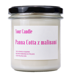 Świeca sojowa Panna Cotta z malinami 300 ml - Your Candle