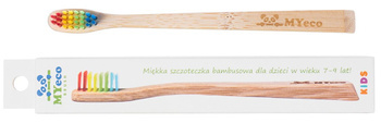 Szczoteczka do zębów dla dzieci od 4 do 6 lat bambusowa wielokolorowa miękka - Myecobrush